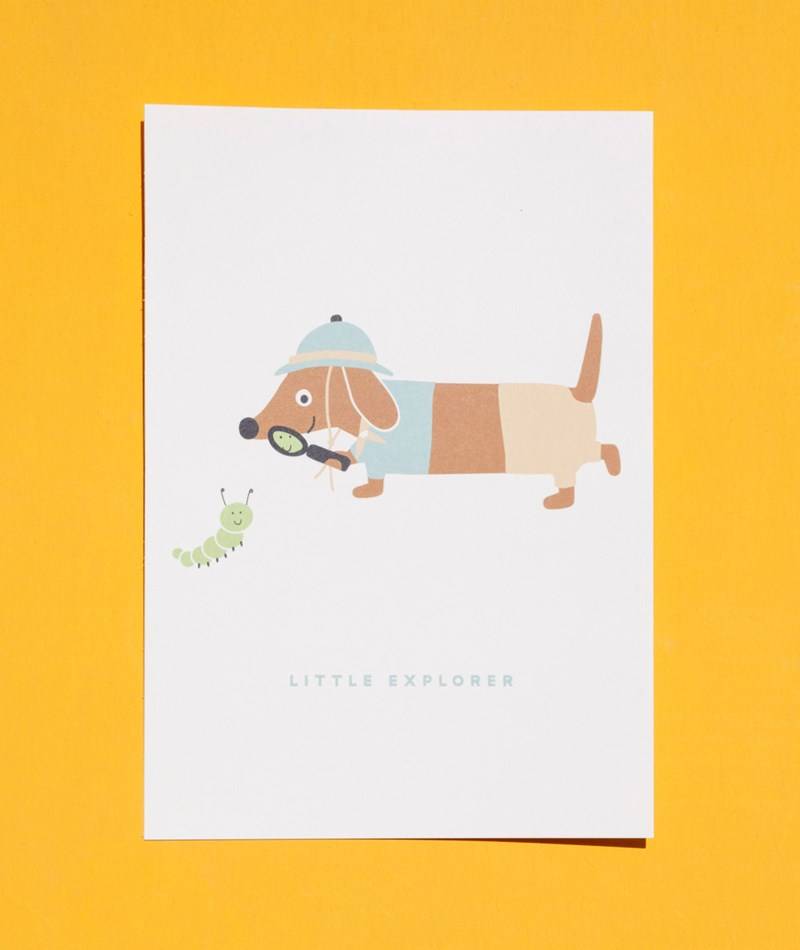 KAUF DICH GLüCKLICH Mini Poster A5 Dackel Explorer Weiü Vierteljährliche Förderung