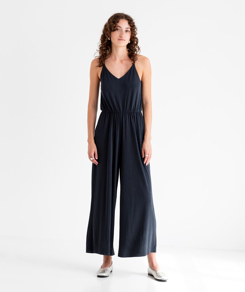 KAUF DICH GLüCKLICH Jumpsuit Schwarz aus Modal (TENCEL™) Verkauf