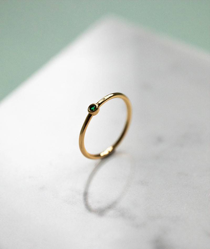 KAUF DICH GLüCKLICH Ring Gold Grün Kostenlose Rückgabe