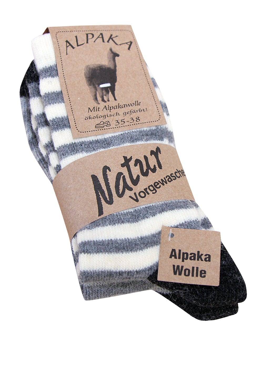 KB Socken Alpaka Ringelsocken grau - 2 Paar Neueste Stile