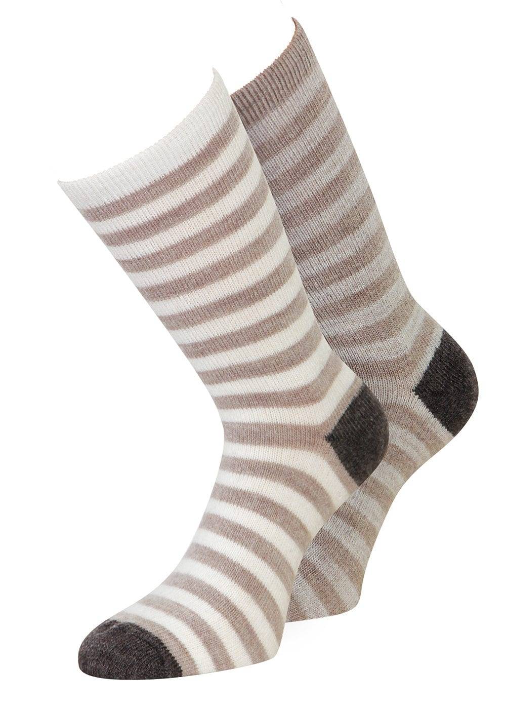 KB Socken Alpaka Socken mit Streifen in braun - 2 Paar Bis zu 55% Rabatt