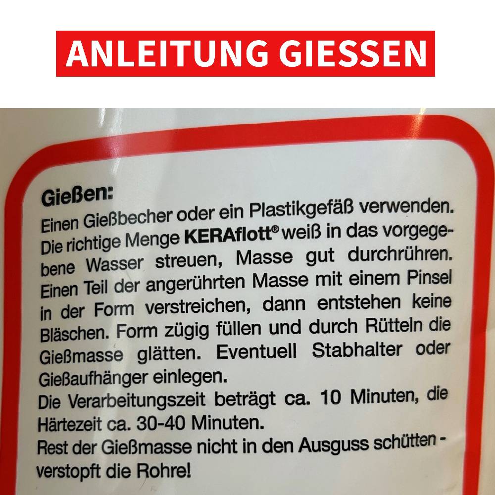 KB Socken KERAflott Reliefgießpulver weiß 1 kg VIP-Rabatte