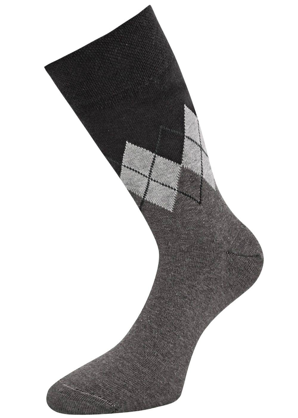 KB Socken Herrensocken mit Rombenmotiv Grau - 3 Paar im Angebot