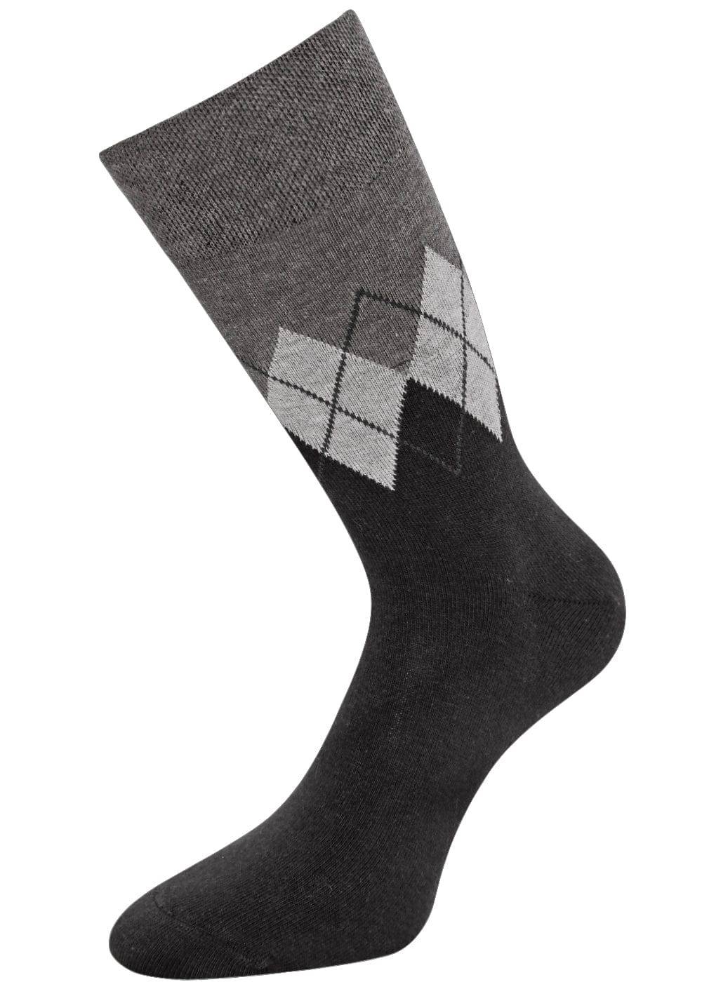 KB Socken Herrensocken mit Rombenmotiv Grau - 3 Paar im Angebot