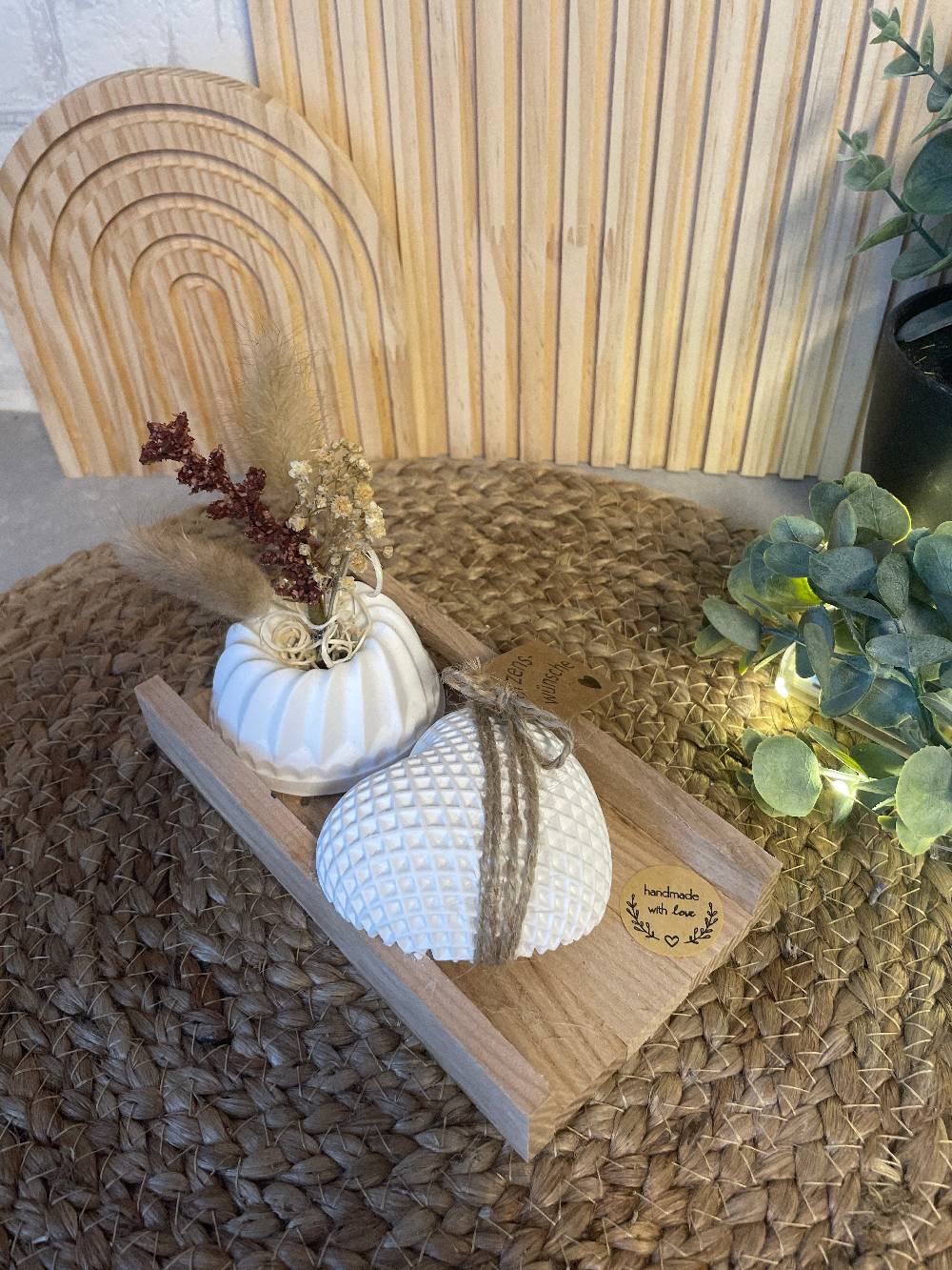 KB Socken Tablett Set mit Pustekuchen und Herz-Geschenk Set Damen Handmade Großer Ausverkauf