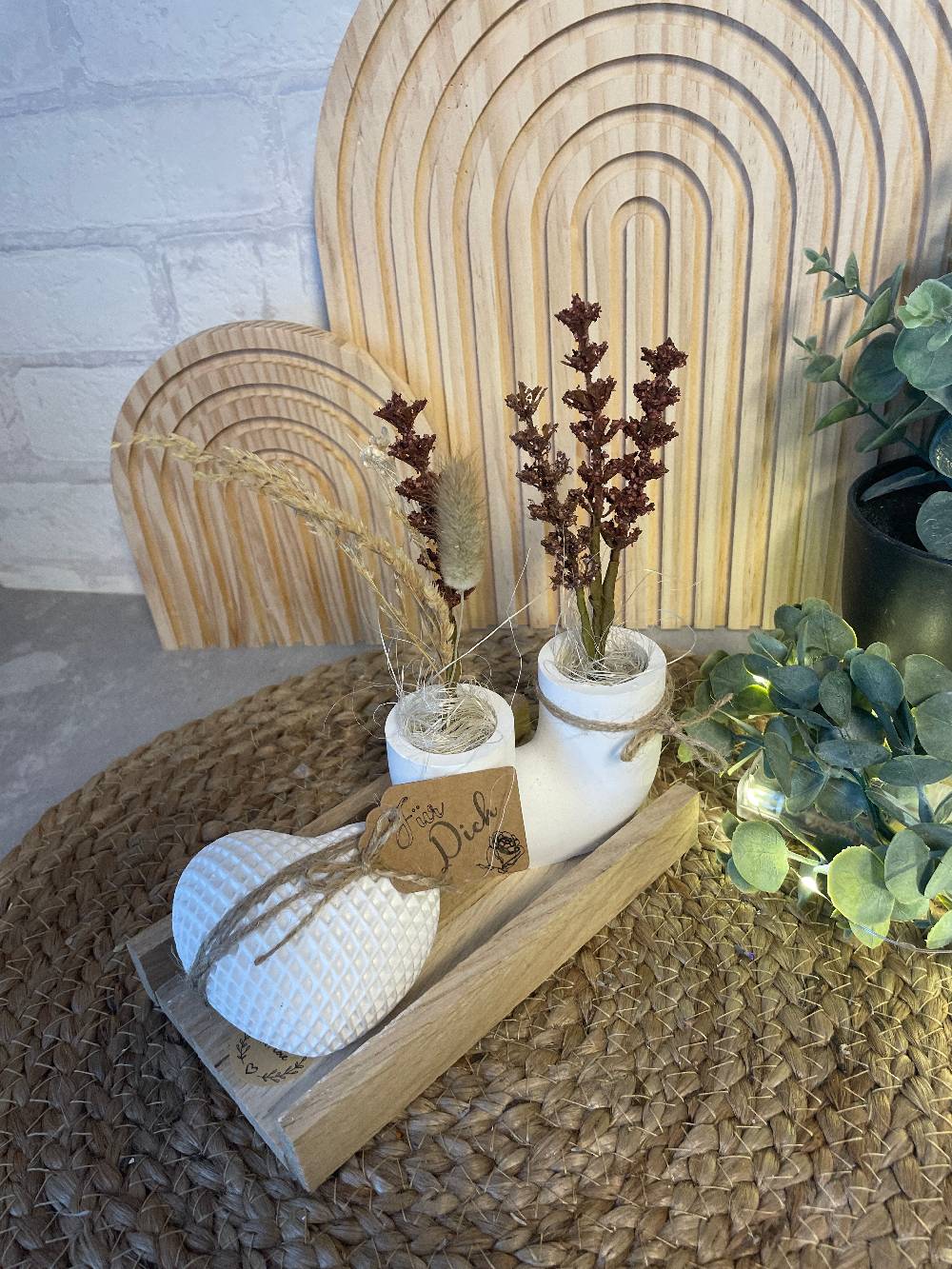 KB Socken Deko Herz mit Vase Handmade Exklusivangebot