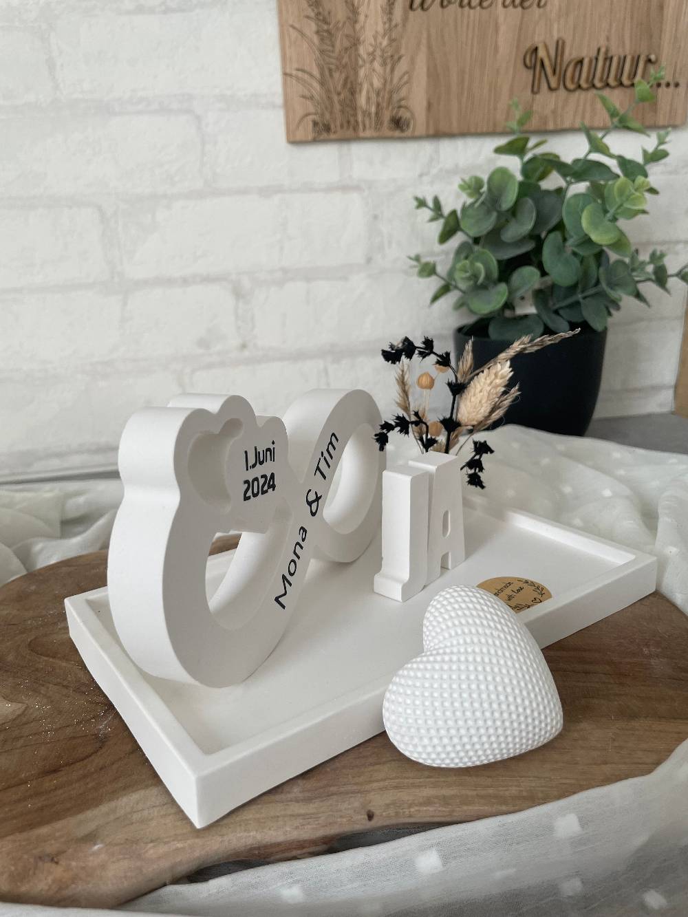KB Socken Unendlichkeitszeichen, Endlosschleife personalisiert Hochzeit, Jahrestag, , Verlobung,Pärchen, Goldene Hochzeit, Keraflott Tablett Set,Boho Black Friday