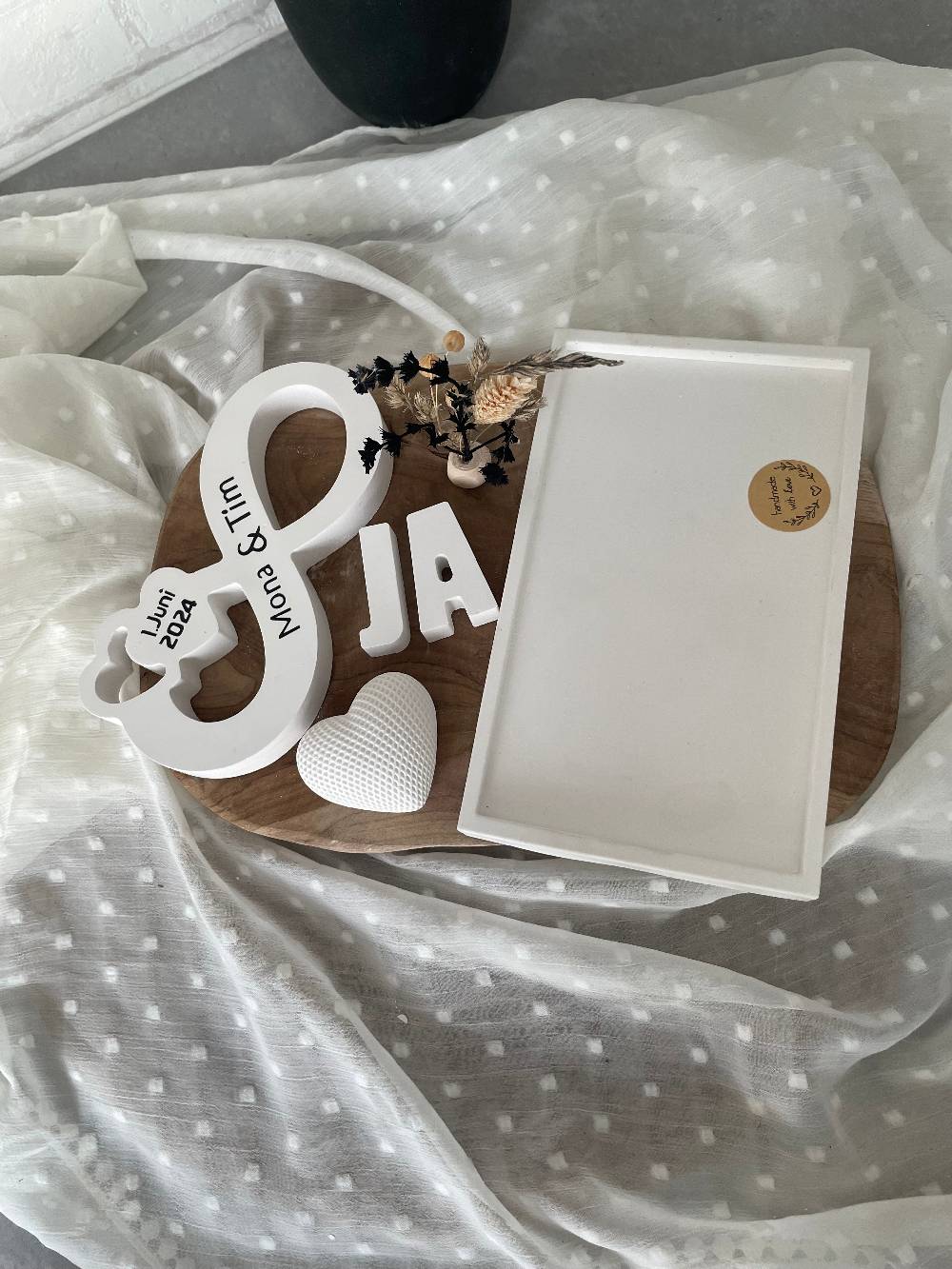 KB Socken Unendlichkeitszeichen, Endlosschleife personalisiert Hochzeit, Jahrestag, , Verlobung,Pärchen, Goldene Hochzeit, Keraflott Tablett Set,Boho Black Friday