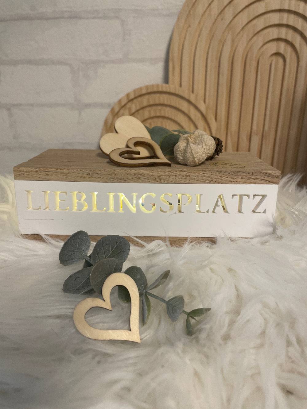 KB Socken Lichtbox aus Holzklötzchen, Lieblingsplatz, Keraflott Deko Lichtleiste, Geschenk, Boho Deko, Keraflott Geschenkidee, Lightbox, Home Deko Vatertagsangebot