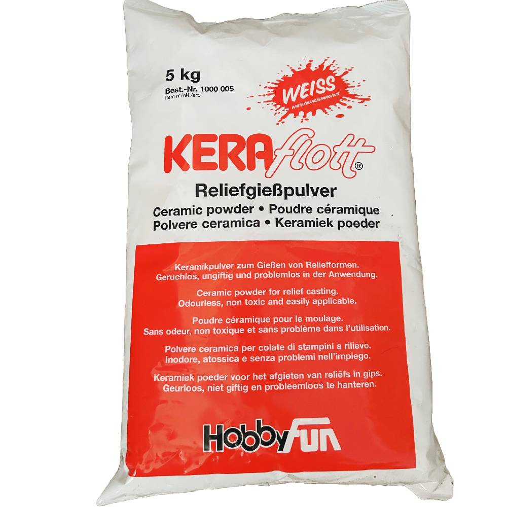 KB Socken KERAflott Reliefgießpulver weiß 5 kg Sack Lagerräumung
