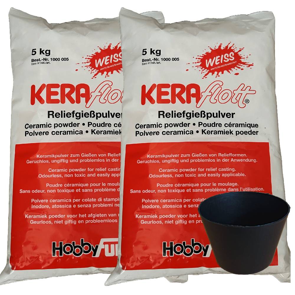 KB Socken KERAflott Reliefgießpulver weiß 2 x 5 kg Sack mit Gipsbecher Top Angebot