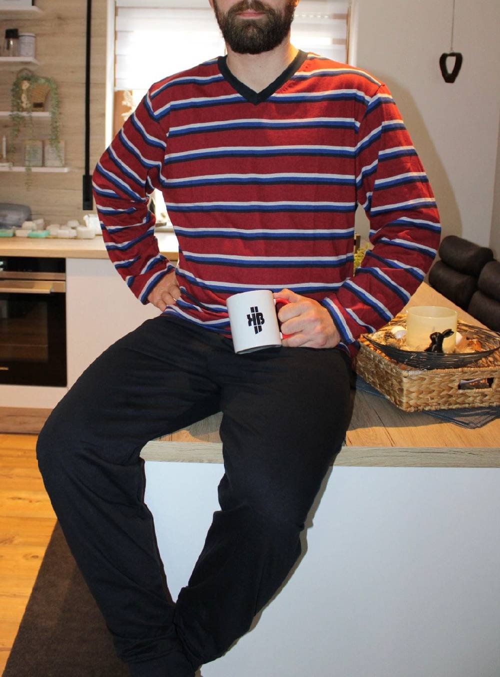 KB Socken Herren Schlafanzug lang gestreift - 100% Baumwolle Fabrikladen