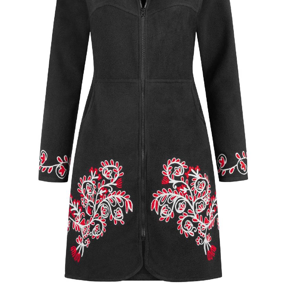 Kunst Und Magie Kunst und Magie Damenmantel aus Fleece Boho Kurzmantel Jacke Goa recycelt Kostenlose Rückgabe