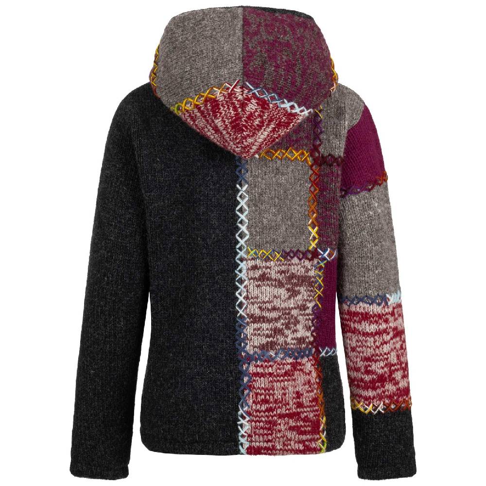 Kunst Und Magie Strickjacke Schurwolle Klassich Nordisch Wolle Jacke Winterjacke mit Hochkragen Kapuze Ying Yang Letzte 2 Tage