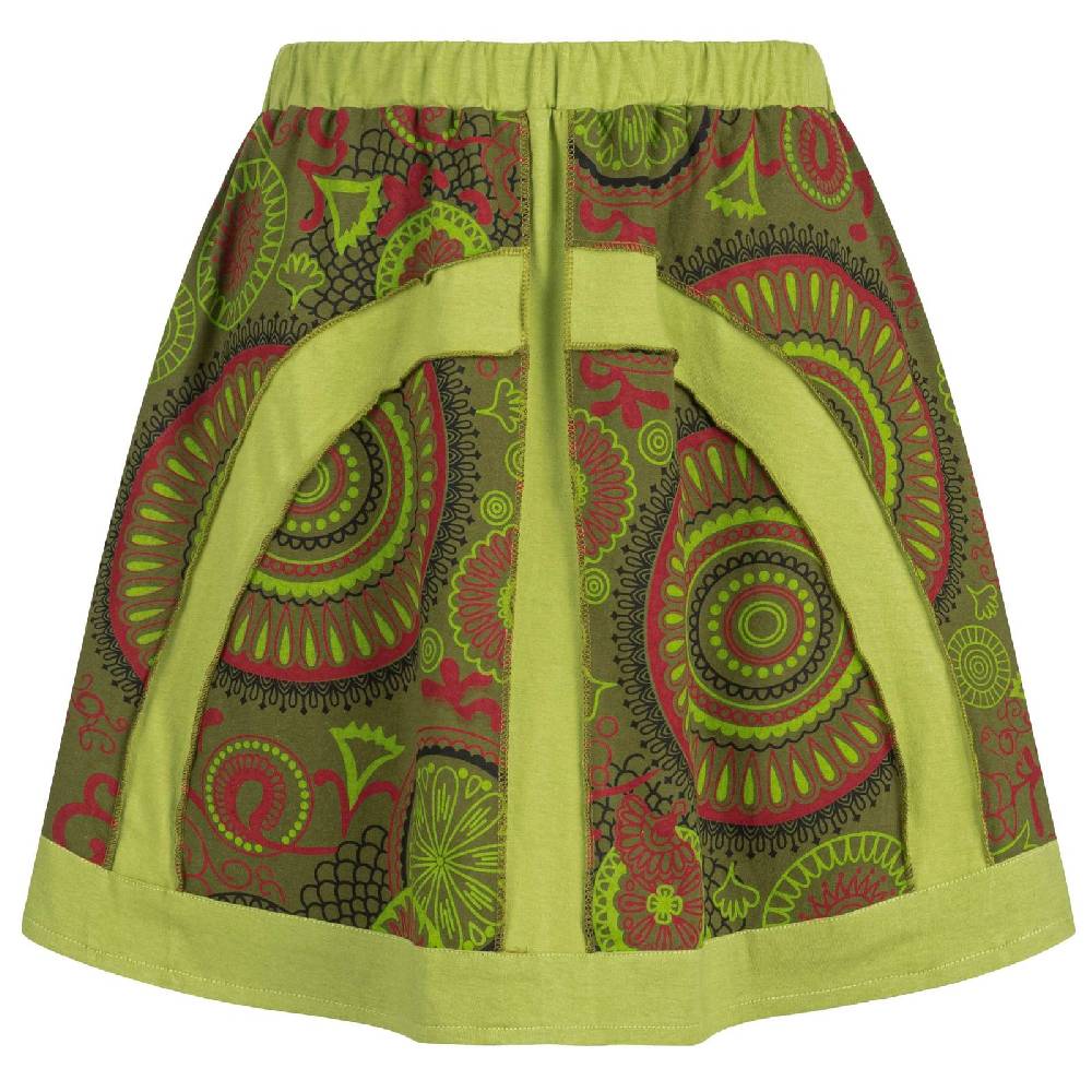 Kunst Und Magie Kunst und Magie Bunter Damen Rock kurzer Boho Rock Hippie Goa Letzter Tag