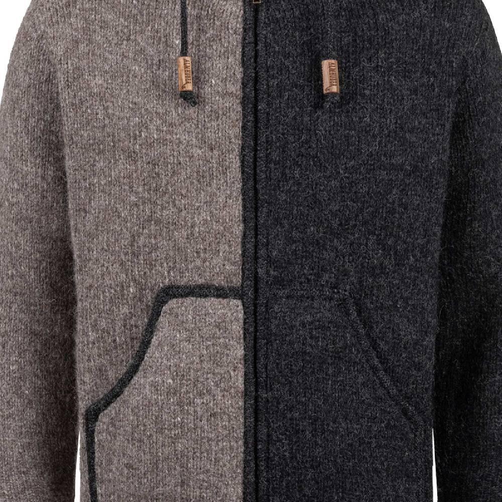 Kunst Und Magie ALMHUBER Strickjacke Schurwolle Klassich Nordisch Wolle Jacke mit Hochkragen Schurwolle Ying Yang Bis zu 60% Rabatt
