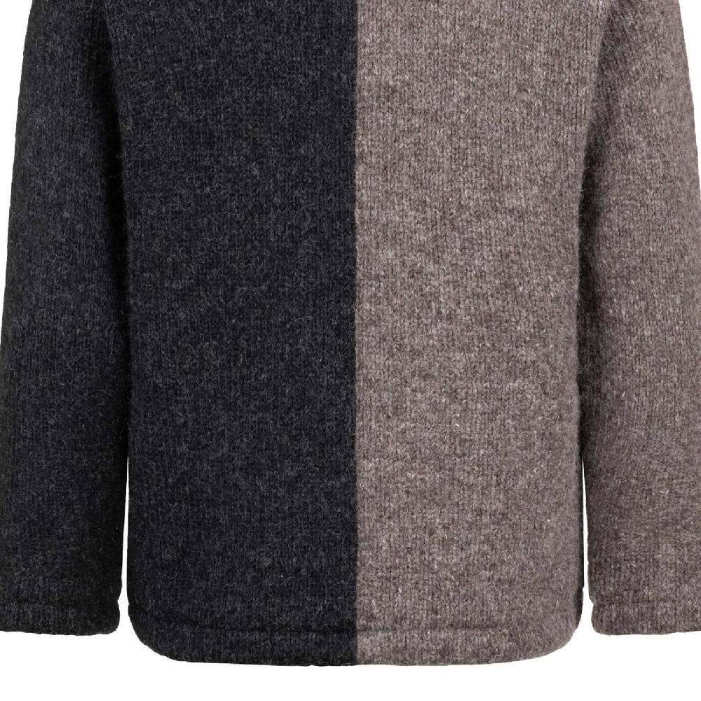 Kunst Und Magie ALMHUBER Strickjacke Schurwolle Klassich Nordisch Wolle Jacke mit Hochkragen Schurwolle Ying Yang Bis zu 60% Rabatt