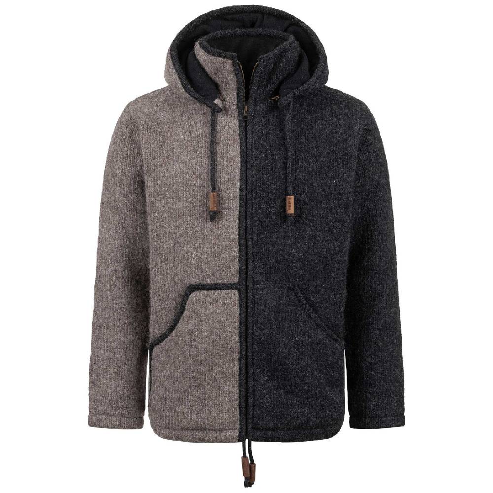 Kunst Und Magie ALMHUBER Herren Strickjacke Schurwolle Klassich Nordisch Wolle Jacke mit Kapuze Schurwolle Ying Yang Bis zu 65% Rabatt