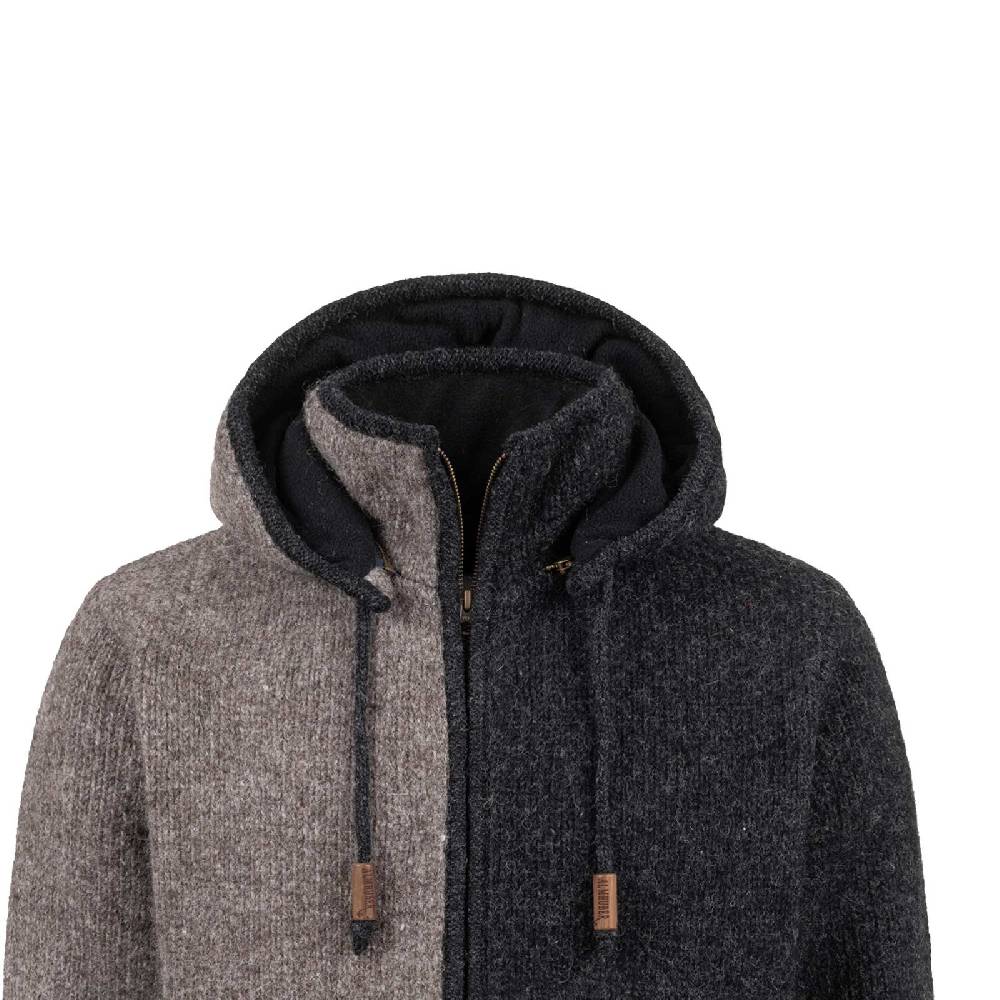 Kunst Und Magie ALMHUBER Herren Strickjacke Schurwolle Klassich Nordisch Wolle Jacke mit Kapuze Schurwolle Ying Yang Bis zu 65% Rabatt
