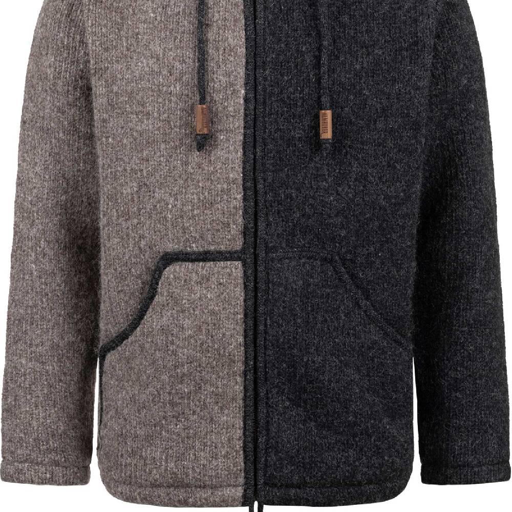 Kunst Und Magie ALMHUBER Herren Strickjacke Schurwolle Klassich Nordisch Wolle Jacke mit Kapuze Schurwolle Ying Yang Bis zu 65% Rabatt