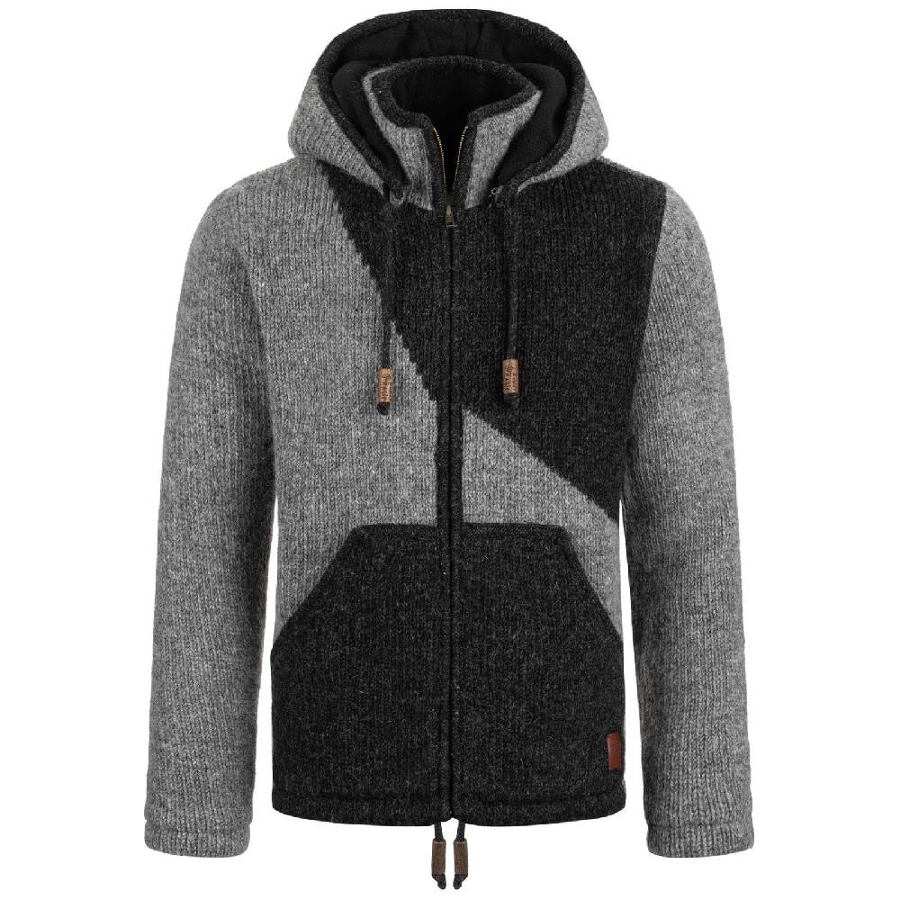 Kunst Und Magie Strickjacke Goa Wolle Jacke Fleecefutter Zipfelkapuze Unisex Fair Sonderangebot der Fabrik