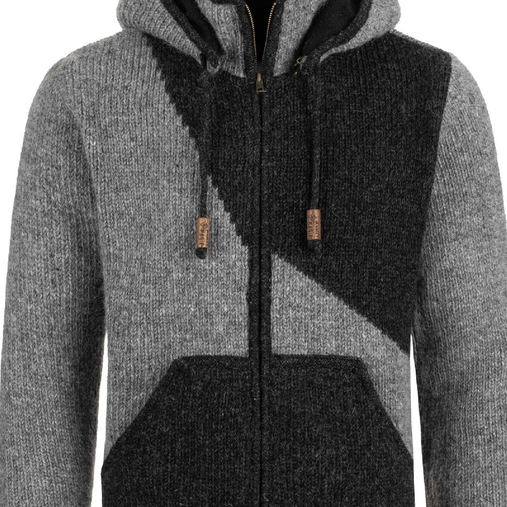 Kunst Und Magie Strickjacke Goa Wolle Jacke Fleecefutter Zipfelkapuze Unisex Fair Sonderangebot der Fabrik
