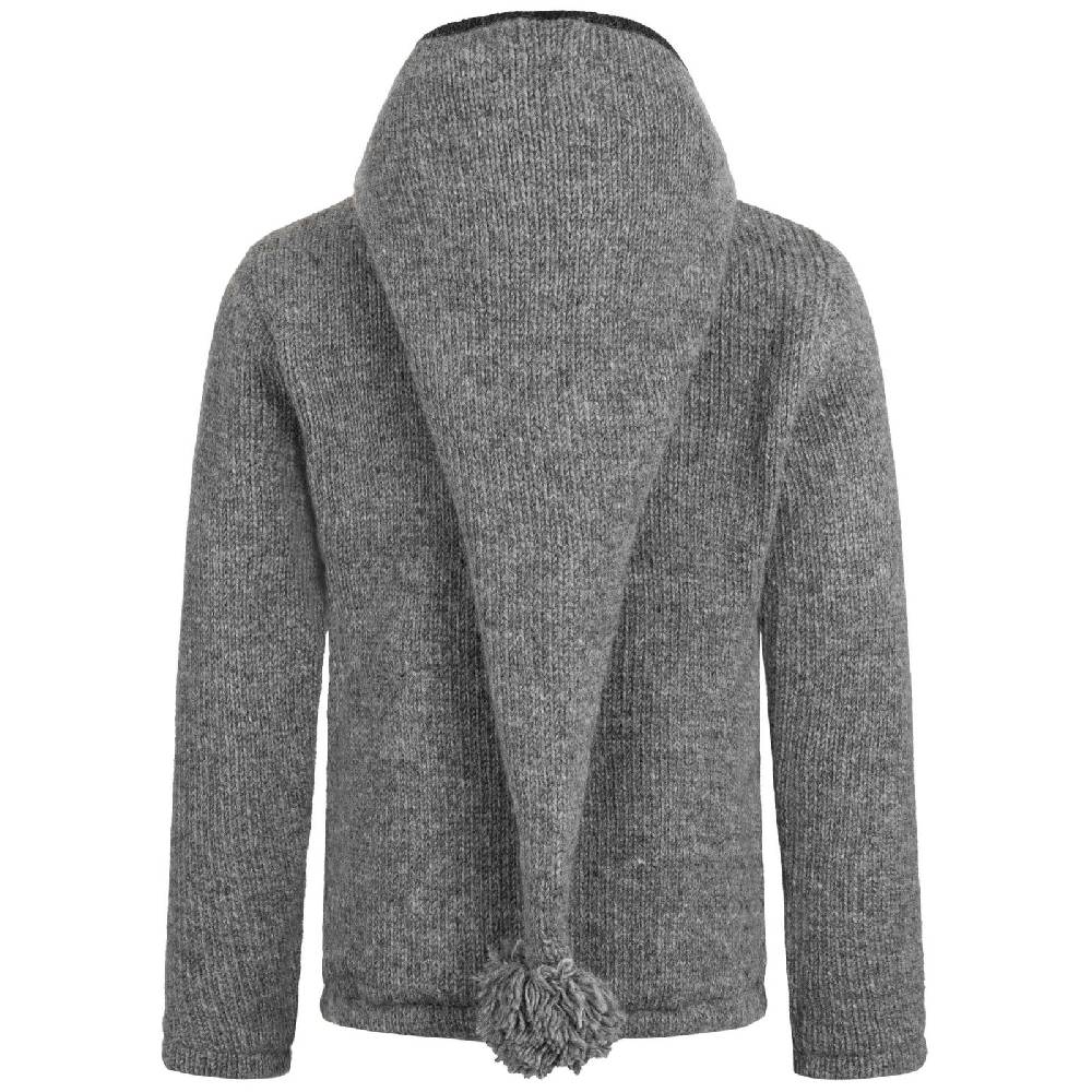 Kunst Und Magie Strickjacke Goa Wolle Jacke Fleecefutter Zipfelkapuze Unisex Fair Sonderangebot der Fabrik