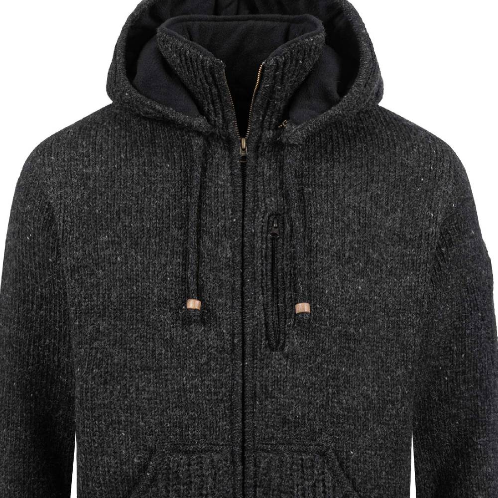 Kunst Und Magie Strickjacke Schurwolle Klassich Nordisch Wolle Jacke mit Kapuze Kragen Futter Unisex Hotsell