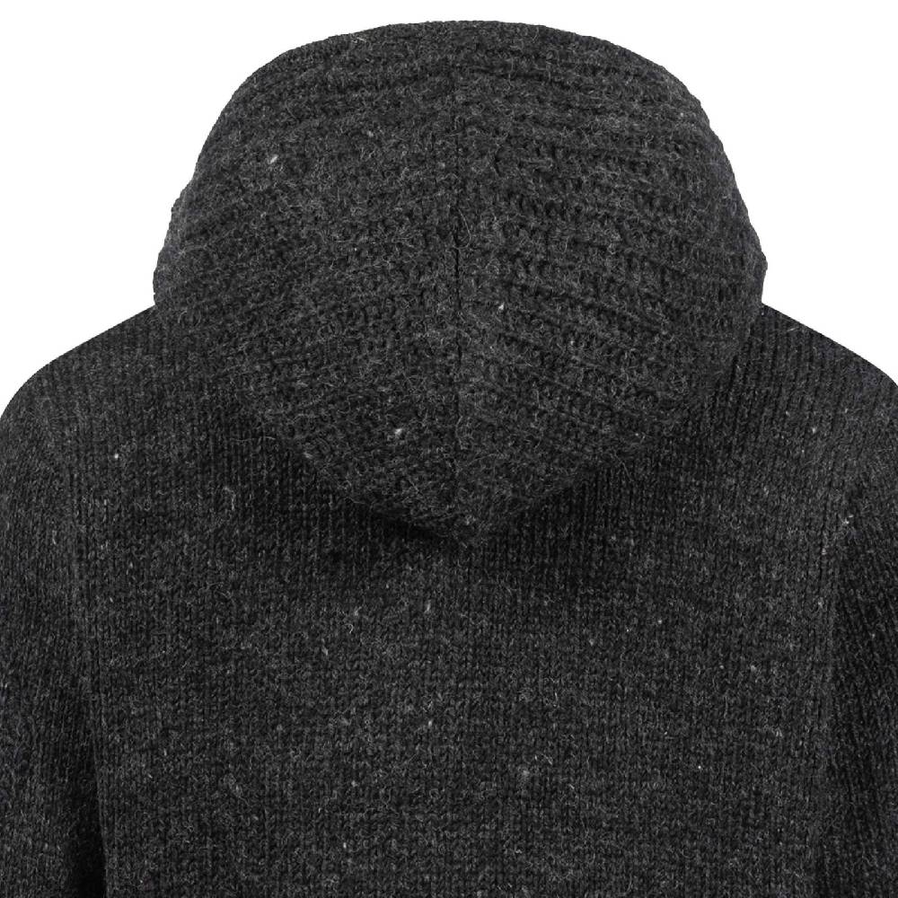 Kunst Und Magie Strickjacke Schurwolle Klassich Nordisch Wolle Jacke mit Kapuze Kragen Futter Unisex Hotsell