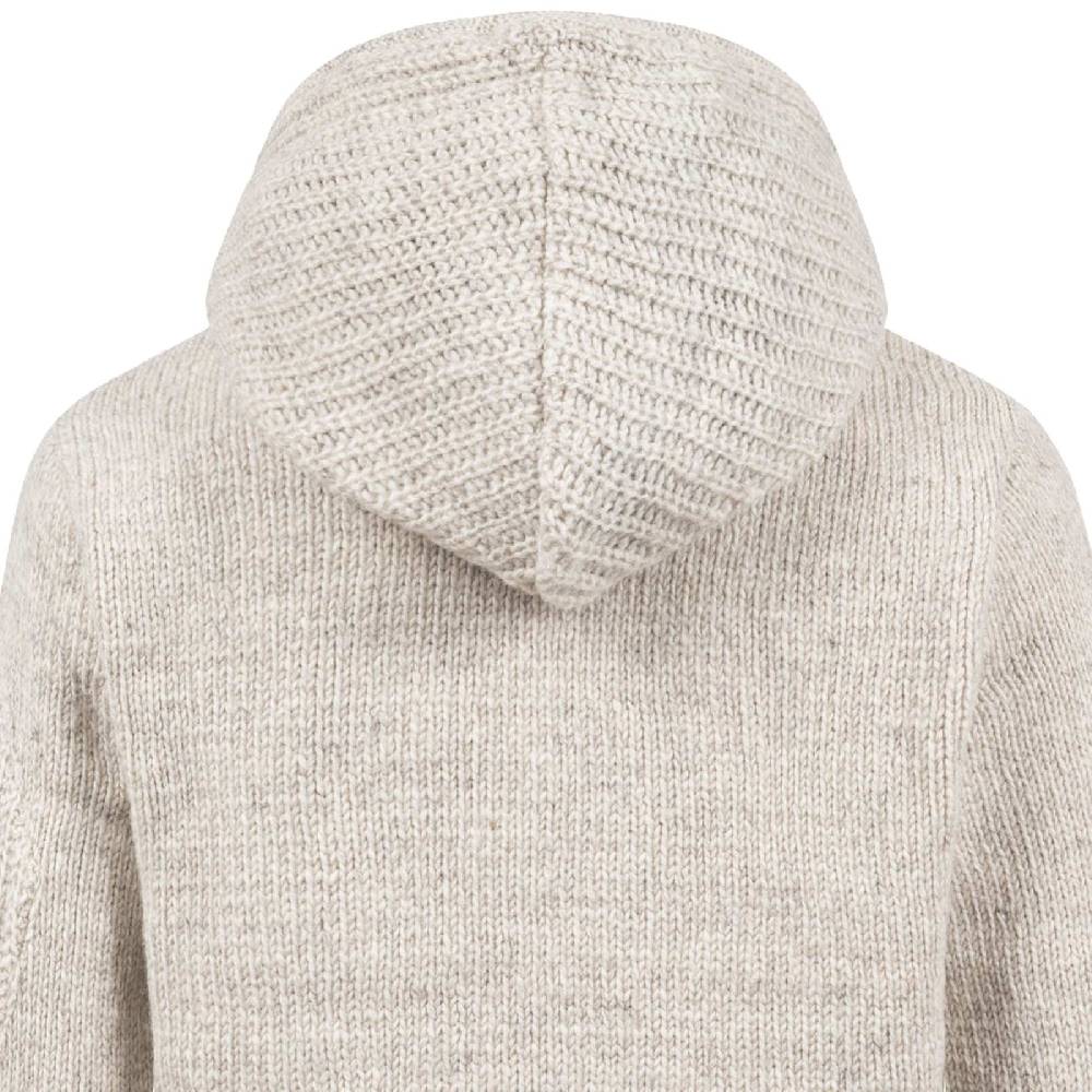Kunst Und Magie Strickjacke Schurwolle Klassich Nordisch Wolle Jacke mit Kapuze Kragen Futter Unisex im Angebot