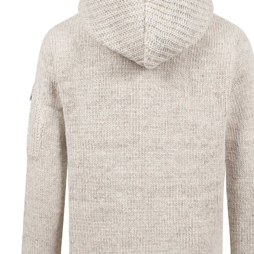 Kunst Und Magie Strickjacke Schurwolle Klassich Nordisch Wolle Jacke mit Kapuze Kragen Futter Unisex im Angebot