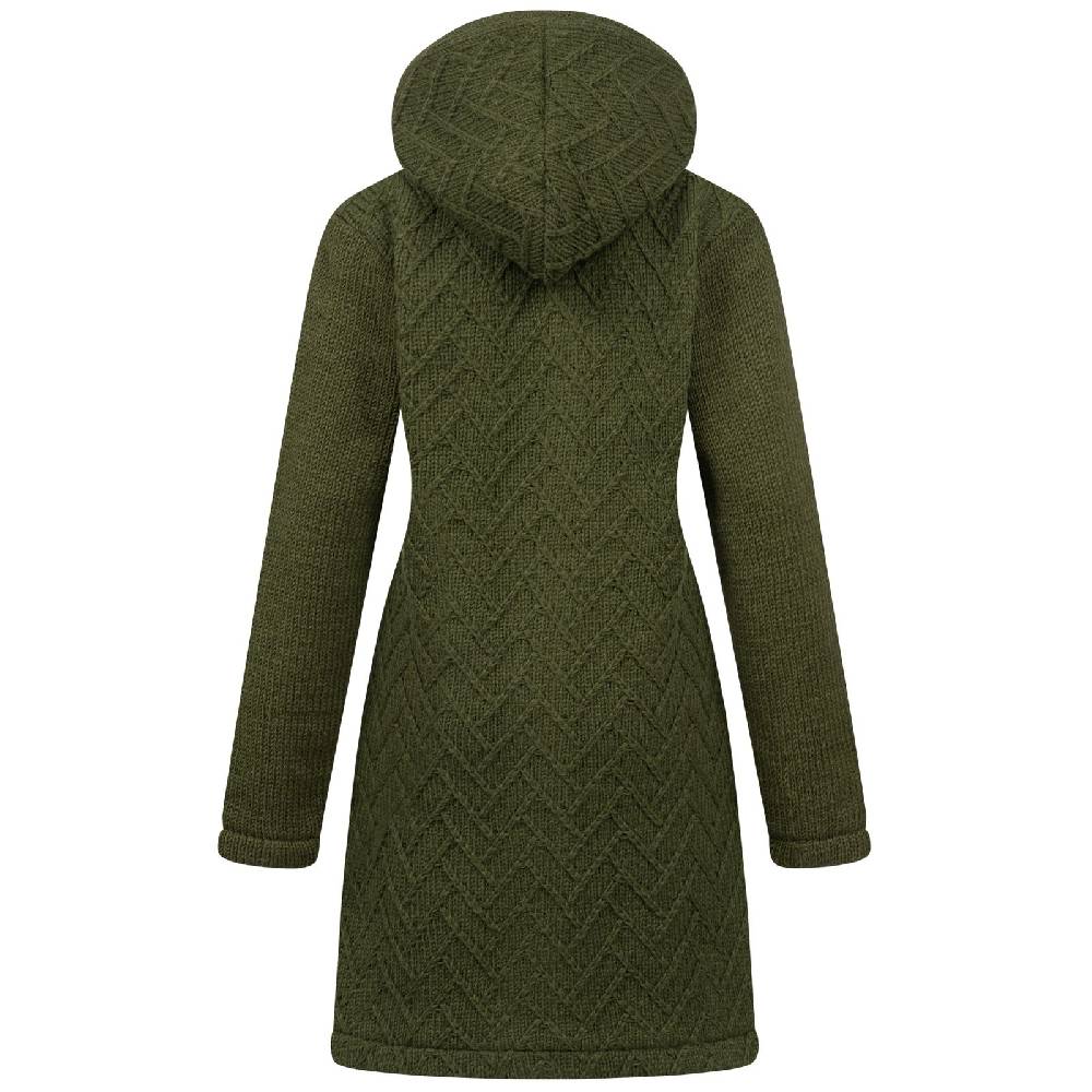 Kunst Und Magie Klassische Damen Strickjacke Kurzmantel Winter Mantel Wolle Jacke mit Fleecefutter und Kapuze Fabrikverkauf