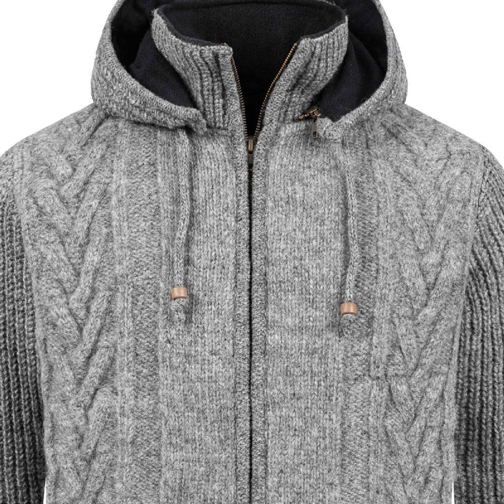 Kunst Und Magie Herren Strickjacke Goa Wolle Jacke Fleecefutter Hochkragen Winterjacke Kurzmantel Kapuze Blitzverkäufe