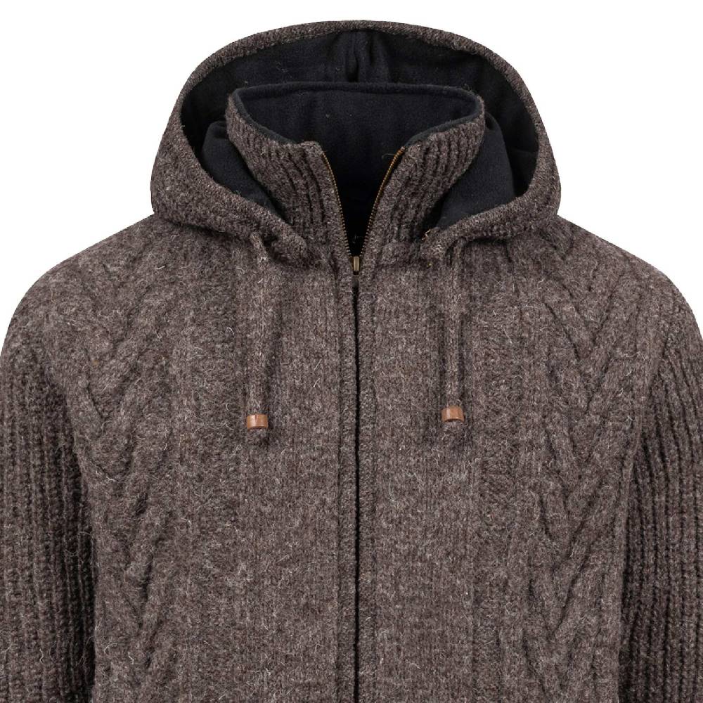 Kunst Und Magie Herren Strickjacke Goa Wolle Jacke Fleecefutter Hochkragen Winterjacke Kurzmantel Kapuze Kostenloser Versand