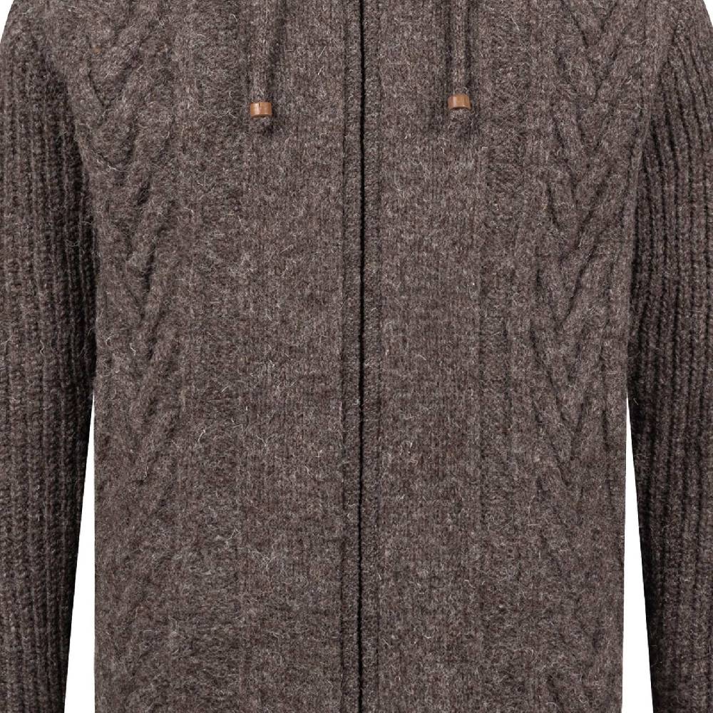 Kunst Und Magie Herren Strickjacke Goa Wolle Jacke Fleecefutter Hochkragen Winterjacke Kurzmantel Kapuze Kostenloser Versand