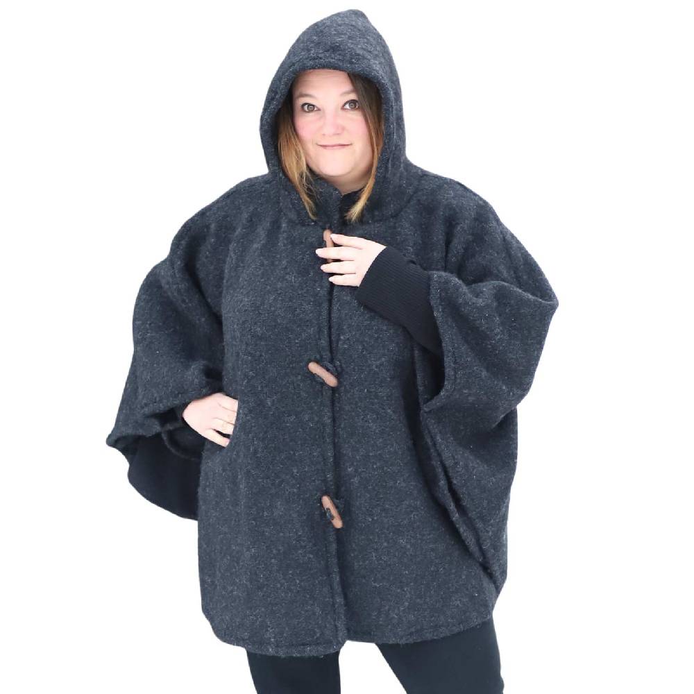 Kunst Und Magie Strick Poncho mit Kapuze Umhang Cape Strickjacke Wolle Jacke mit Kapuze Winter Mantel Flash Sale