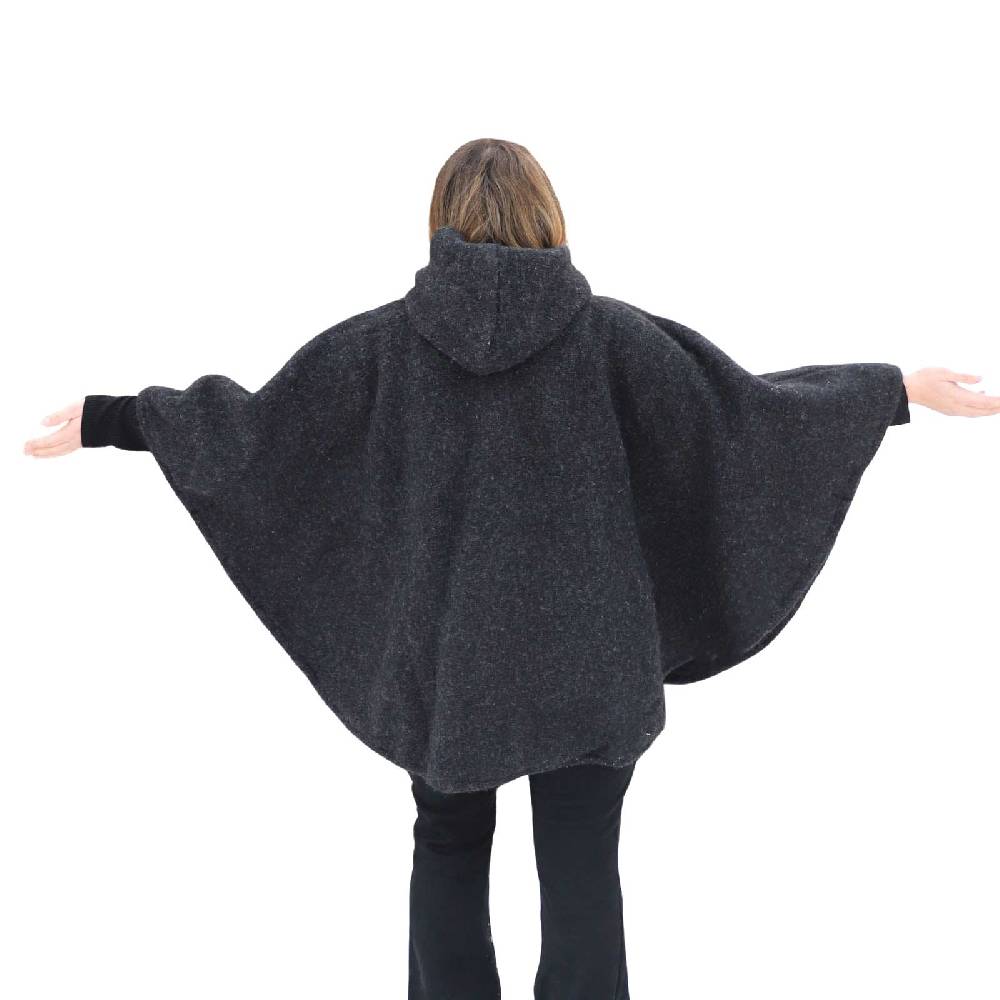 Kunst Und Magie Strick Poncho mit Kapuze Umhang Cape Strickjacke Wolle Jacke mit Kapuze Winter Mantel Flash Sale