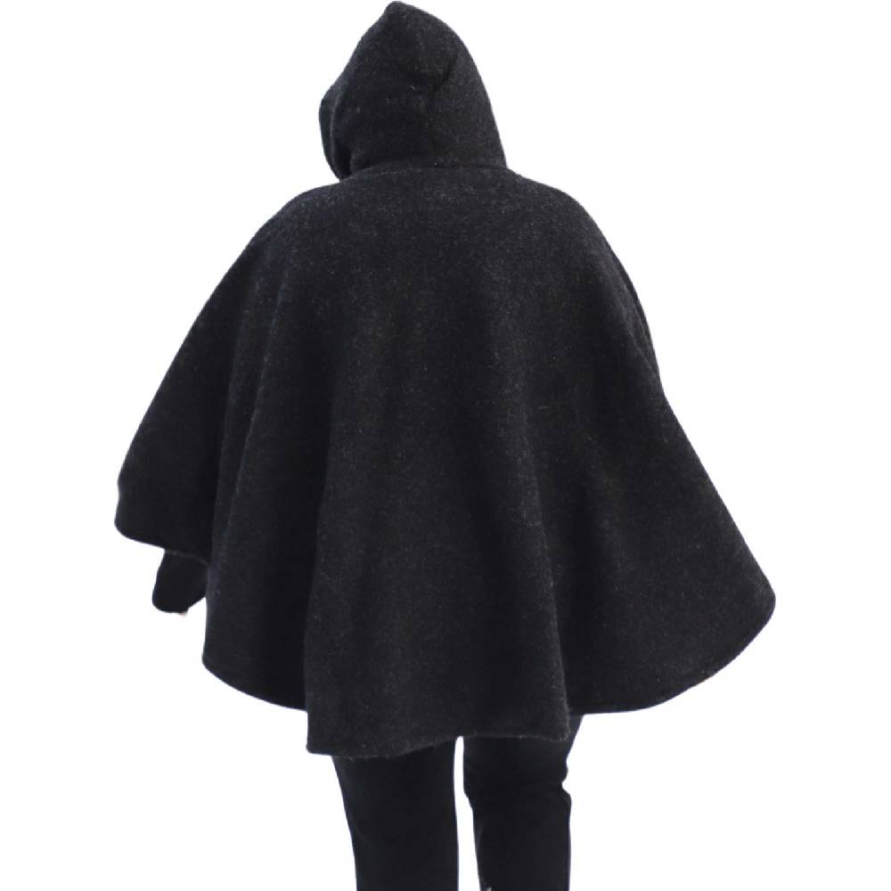 Kunst Und Magie Strick Poncho mit Kapuze Umhang Cape Strickjacke Wolle Jacke mit Kapuze Winter Mantel Flash Sale