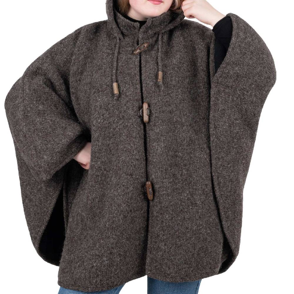 Kunst Und Magie Strick Poncho mit Kapuze Umhang Cape Strickjacke Wolle Jacke mit Kapuze Winter Mantel Begrenztes Angebot