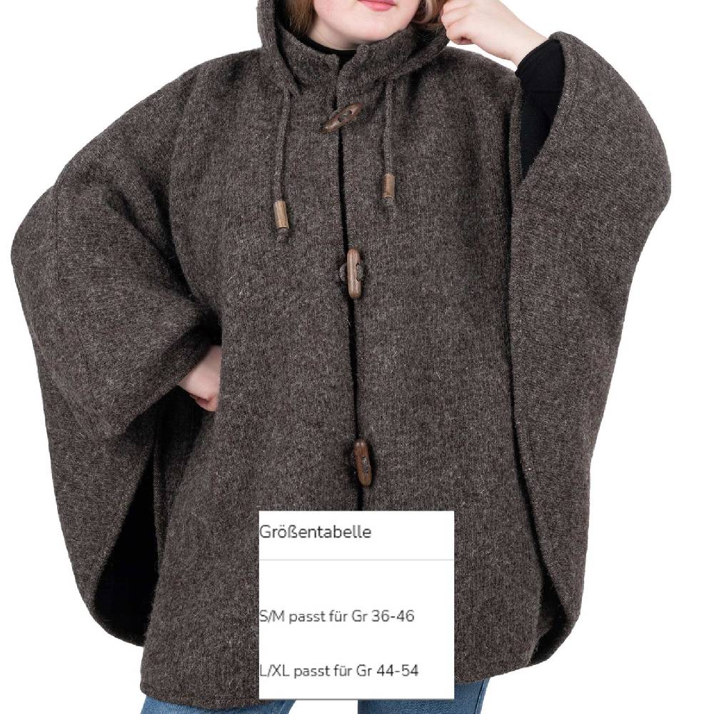 Kunst Und Magie Strick Poncho mit Kapuze Umhang Cape Strickjacke Wolle Jacke mit Kapuze Winter Mantel Begrenztes Angebot
