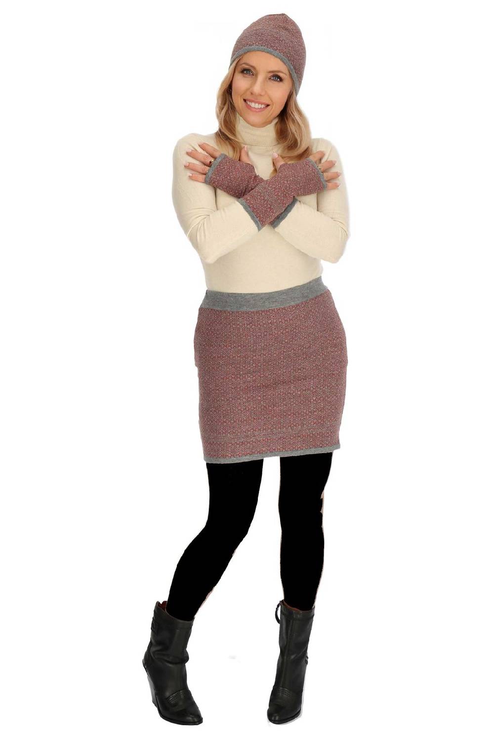 Kunst Und Magie Bunter Strickrock kurzer Rock aus weicher Merinowolle Feinstrick Boho Merino Mini Online Shopping
