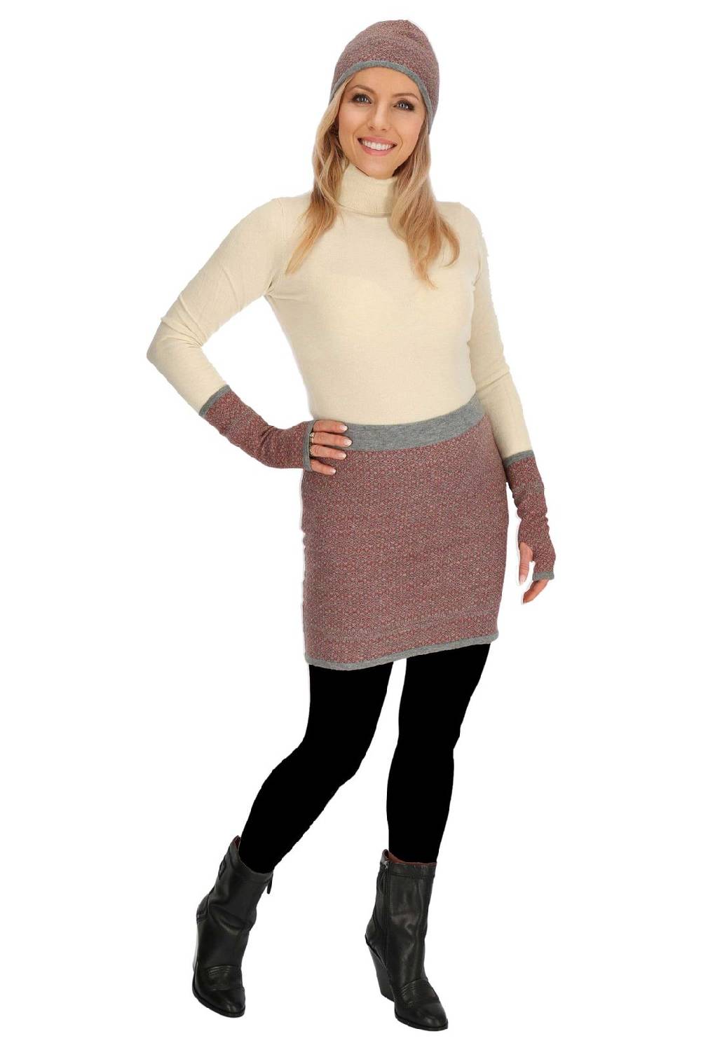 Kunst Und Magie Bunter Strickrock kurzer Rock aus weicher Merinowolle Feinstrick Boho Merino Mini Online Shopping
