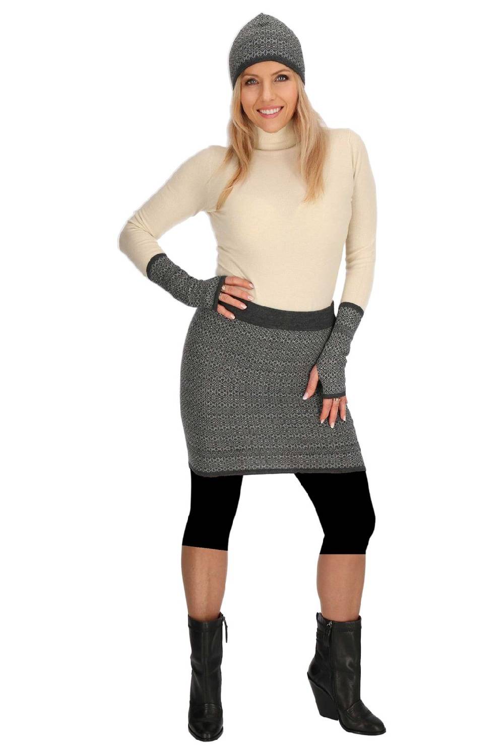 Kunst Und Magie Bunter Strickrock Kurzer Rock aus weicher Merinowolle Feinstrick Boho Mini Merino Exklusivangebot