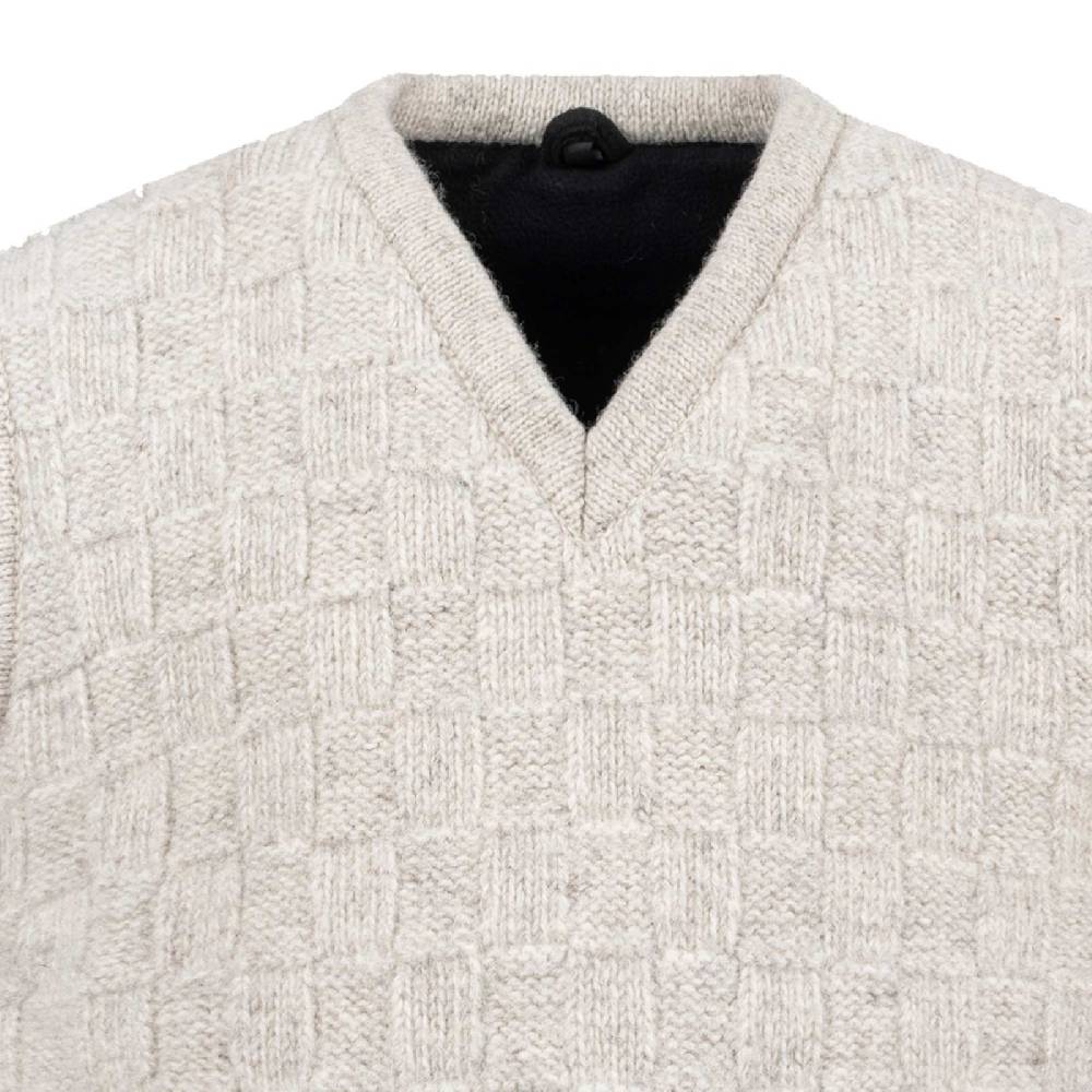 Kunst Und Magie Herren Strick Pullunder V-Neck aus Wolle mit warmen Fleecefutter Preisnachlass