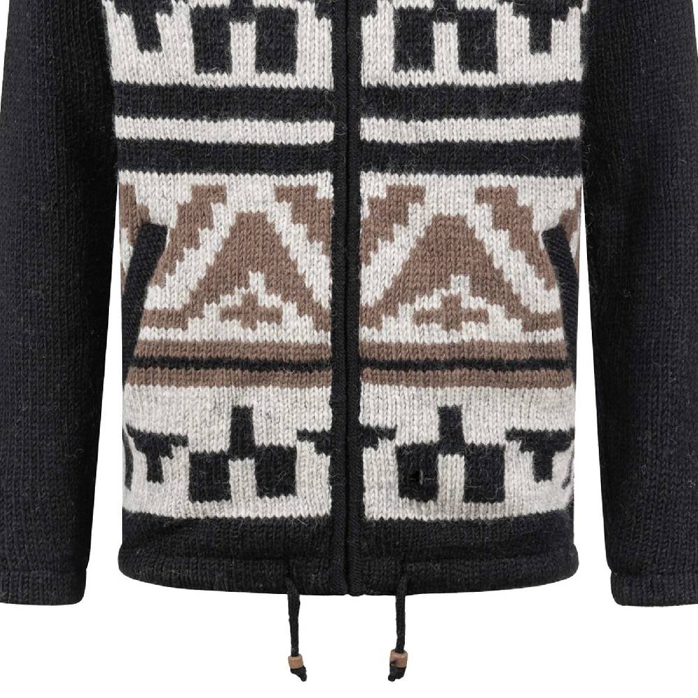 Kunst Und Magie Unisex Strickjacke Goa Wolle Bunte Patchwork Jacke Fleecefutter Hochkragen abnehmbarer Kapuze Cyber Monday