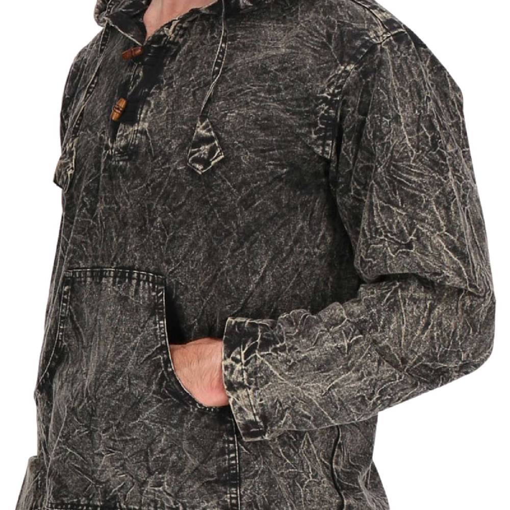 Kunst Und Magie Baja Hoodie Herren alternativ Kapuzenpulli Stonewashed ungefüttert Nachhaltig Fair Osterangebot