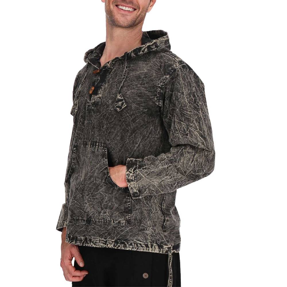 Kunst Und Magie Baja Hoodie Herren alternativ Kapuzenpulli Stonewashed ungefüttert Nachhaltig Fair Osterangebot