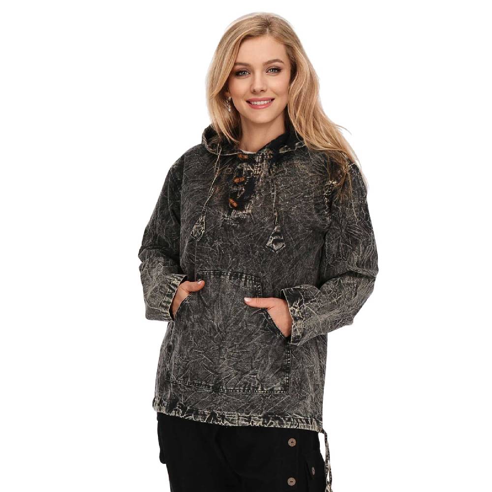 Kunst Und Magie Baja Hoodie Herren alternativ Kapuzenpulli Stonewashed ungefüttert Nachhaltig Fair Osterangebot