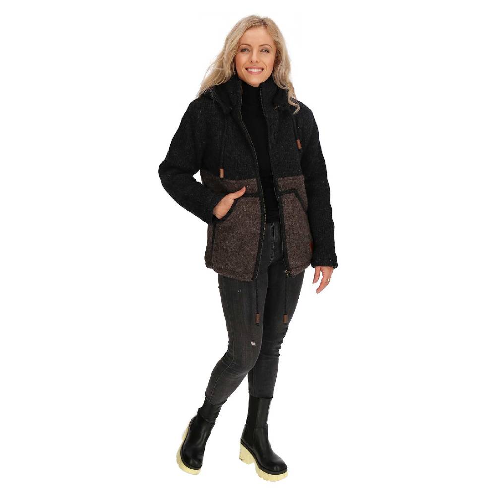 Kunst Und Magie Unisex Strickjacke Goa Wolle Bunte Patchwork Jacke Fleecefutter Hochkragen abnehmbarer Kapuze Heißer Verkauf