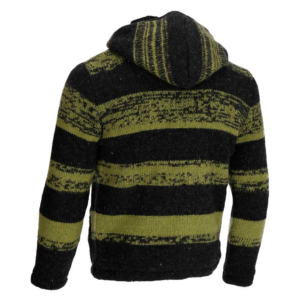Kunst Und Magie Unisex Strickjacke Goa Wolle Bunte Patchwork Jacke Fleecefutter Hochkragen abnehmbarer Kapuze Neueste Mode